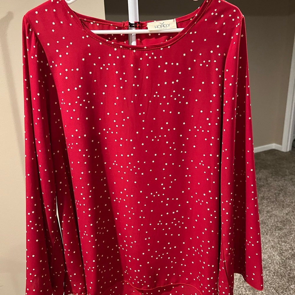 New Hopefly Red Polka Dot Women's Top